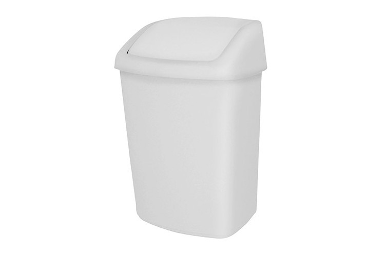Poubelle synthétique Swing - Fix   10 L. grise basculant